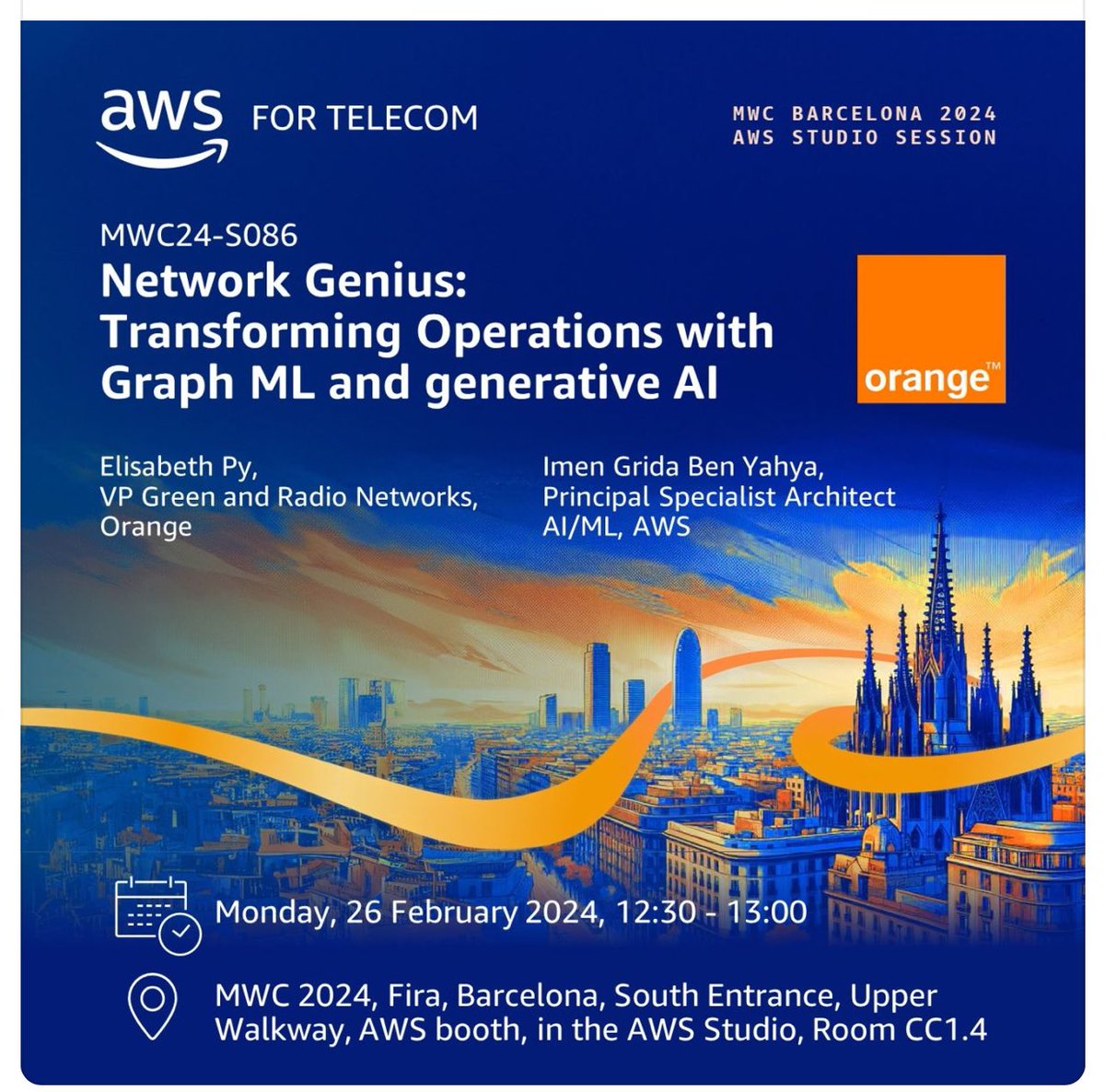 Steve Jarrett (@stevejarrett) on Twitter photo We will demo ‘Network Genius’ with <a href="/awscloud/">Amazon Web Services</a> at #MWC2024 next week in Barcelona. It’s a graph ‘digital twin’ representation of the Orange network running on AWS Neptune with hard-core, AI based root cause analysis.
Built by my team, my brilliant peer Orange CTO <a href="/lleboucher/">Laurent Leboucher</a>’s We will demo ‘Network Genius’ with <a href="/awscloud/">Amazon Web Services</a> at #MWC2024 next week in Barcelona. It’s a graph ‘digital twin’ representation of the Orange network running on AWS Neptune with hard-core, AI based root cause analysis.
Built by my team, my brilliant peer Orange CTO <a href="/lleboucher/">Laurent Leboucher</a>’s