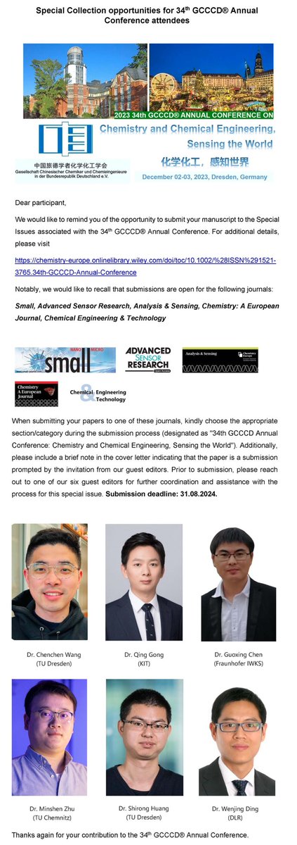 Happy to be the guest editor for special collection of GCCCD annual meeting. Feel free to reach out for submission!