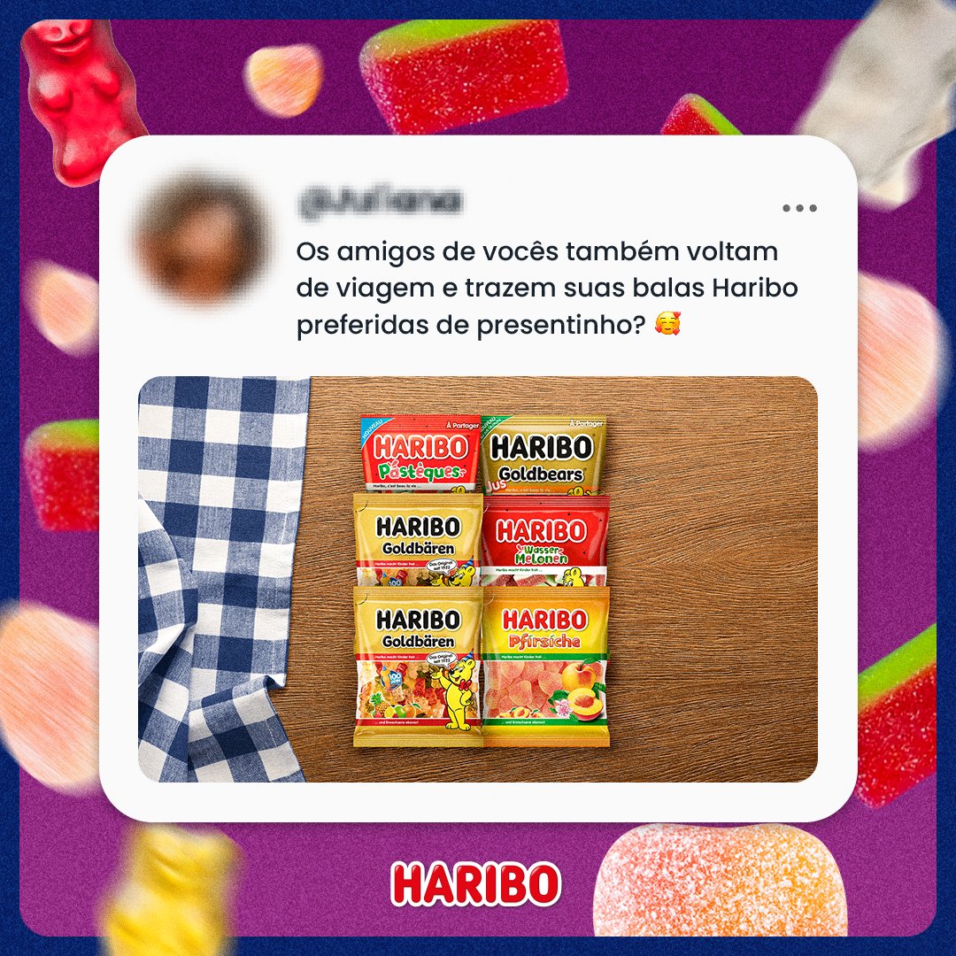 haribobrasil's tweet photo. Amigo que é amigo traz Haribo na mala! 🤗💛🧳 Diga aí: qual sabor gringo você tem vontade de experimentar?

E ó, pra encontrar as versões BR das minhas balinhas internacionais não precisa de passaporte, viu? É só acessar minha loja online https://t.co/iVzr9XNU6o 😋 https://t.co/pVdadu4NLz