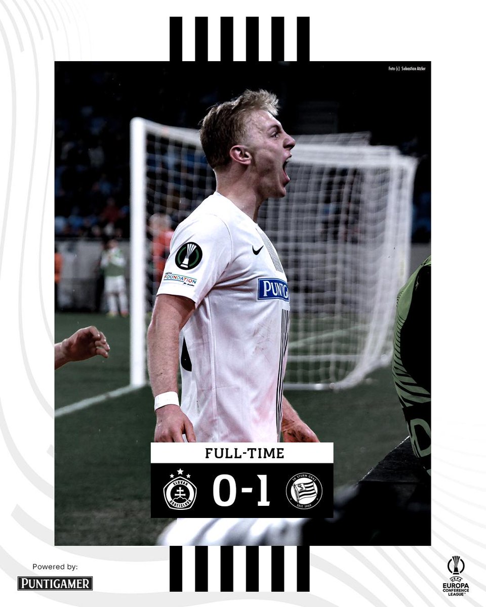 Die Geschichtsbücher werden weiter geschrieben, wir stehen im Achtelfinale der @europacnfleague! 🤩🤯 #UECL #SLOSTU
____________ 
SLO 0:1 STU |⏱️FT