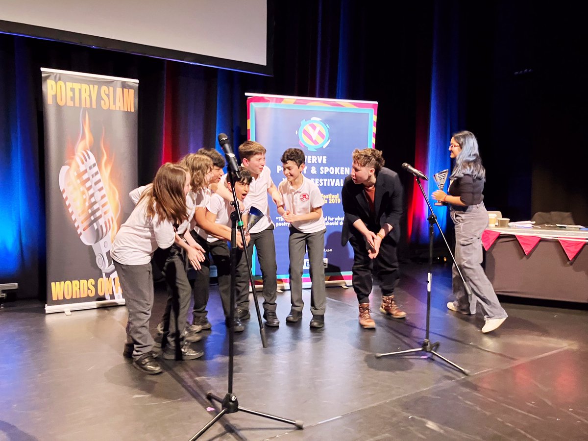 emily_fouracre's tweet photo. So incredibly proud of these children. We came second in the Verve’s poetry slam competition! @NorthManorAcad @VervePoetryFest https://t.co/vnq1q8lWA7