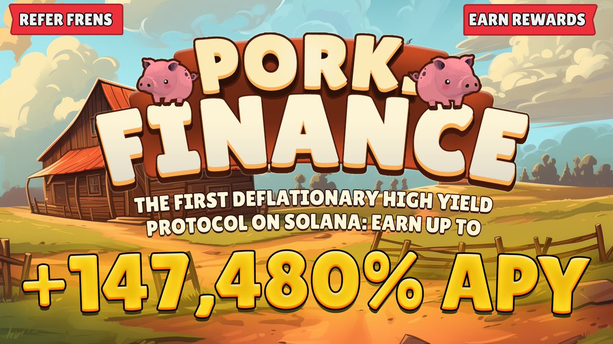 Introducing Pork Finance 🐷💰

• Earn up to 147,480% APY on your $PORK holdings, claimable every hour!

• Refer friends, instantly earn 20% of their entire deposit. 🧧

➡️ Get Started: pork.finance

Detailed docs:👇🏻
pork-finance.gitbook.io/pork.finance/