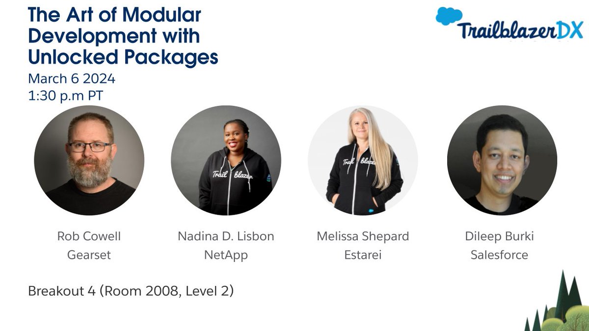 Join myself, @lissa__x, @Nadina_codes and @burki_db at #TrailblazerDX for a panel session that'll unlock Unlocked Packages for you.