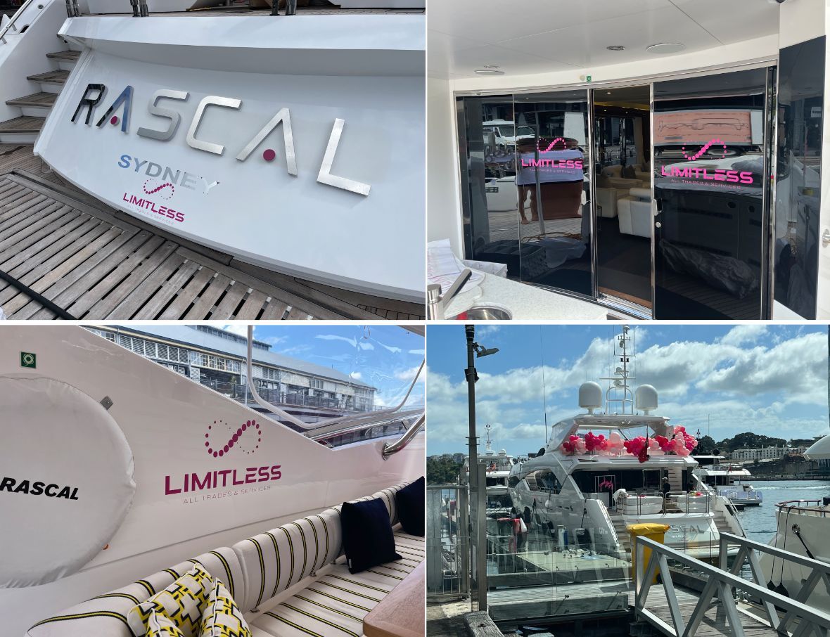 astech83's tweet image. Temporary decals fitted on RASCAL. Party and event planners hit us up!

#InnovativeWraps #VinylSignages #CorporateBranding #BoatStickers #CharterDecals