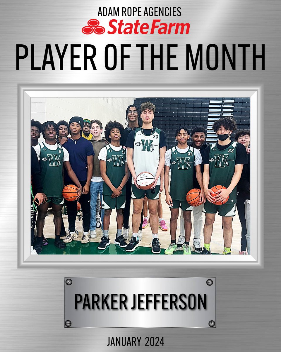 Congratulations to Parker Jefferson for being named Adam Rope Agencies STATE FARM PLAYER OF THE MONTH for January 2024! 👏🏽

#HISTORIC