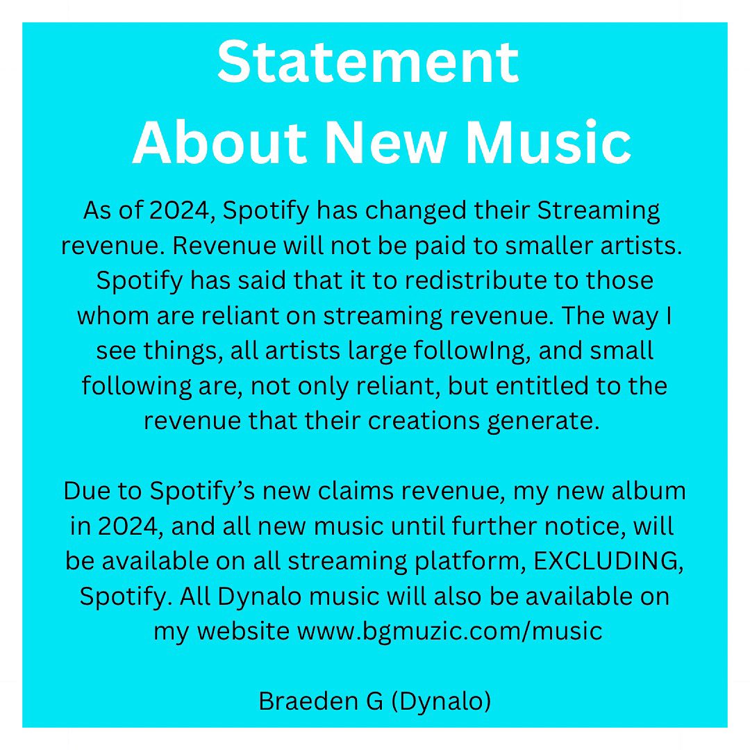 Statement regarding my new music and the releases on streaming services.

#cnamedrive #drive #cdrive #name #album #studio #bgmuzic #canorentertainment #dynalo #newmusic #newmusicalert #newalbum #streaming #streamingservice #spotify #applemusic