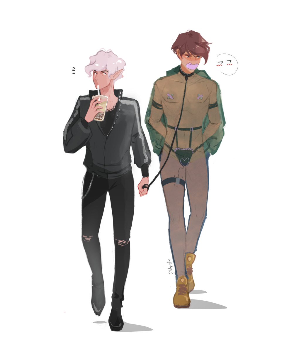 BlopNsfw's tweet photo. Continuation of the previous tweet: the bet! Ren would walk casually while his lover would be red with shame #oc #Nebraska #Ren https://t.co/tSgfVicBIs
