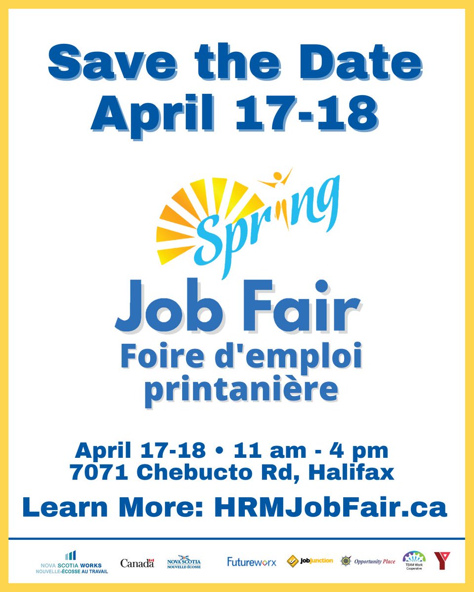 TEAMWork1997's tweet image. HRM's biggest job fair is returning this spring &amp;amp; it's looking for both employers &amp;amp; job seekers!

#SpringJobFair takes place on April 17th &amp;amp; 18th from 11:00am - 4:00pm.

Job Seekers &amp;amp; Employers: You won't want to miss this event! Register below:

hrmjobfair.ca