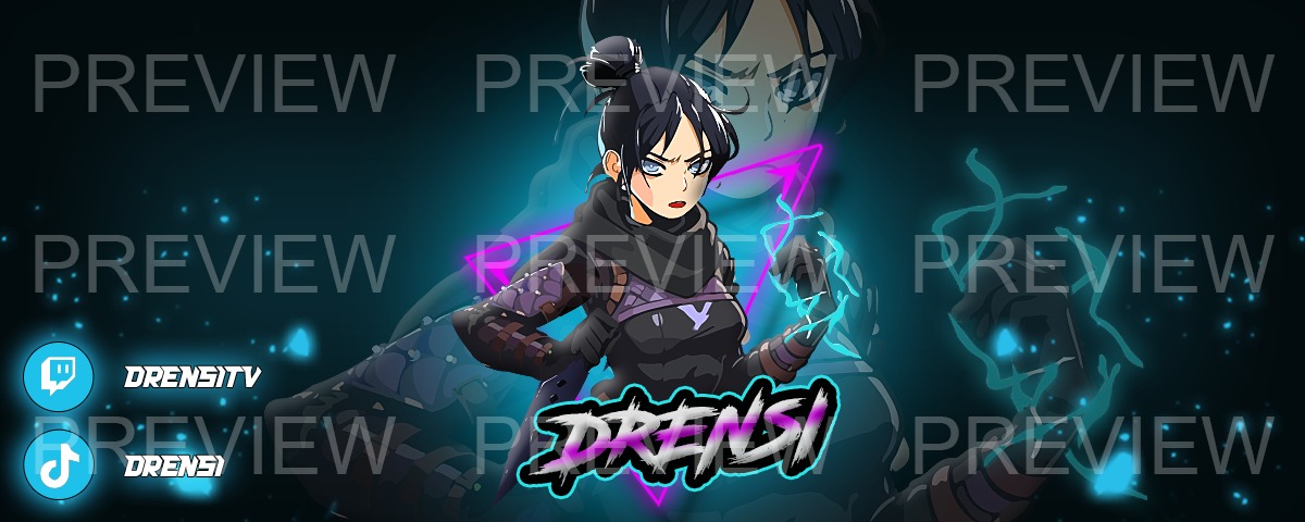 Made these amazing banner for one of my best client @DrensiTV ❤️🙂. Really enjoyed working with you. I'll be with you during your journey. ^^ #twitch #twitchstreaming #commissionsopen #paidwork #ApexLegends #wraith