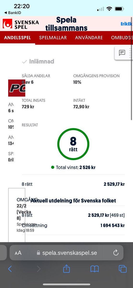 84Eklund's tweet image. Full pott igår på tt och inatt på powerplay å så ikväll💪 har några andelar kvar till natten💥 haka på🙏 finns hos Tullinge ‼️ #Powerplay #Topptips #Svenskaspel #Tillsammans