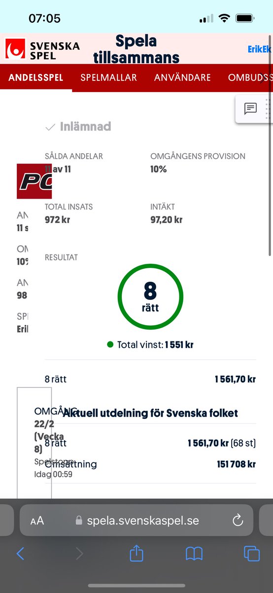 84Eklund's tweet image. Full pott igår på tt och inatt på powerplay å så ikväll💪 har några andelar kvar till natten💥 haka på🙏 finns hos Tullinge ‼️ #Powerplay #Topptips #Svenskaspel #Tillsammans