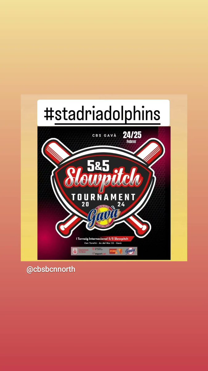 cbs_sab_bcnorth's tweet photo. L'equip de #softbolmixto #stadriadolphins estarà participant aquest cap de setmana en el torneig #slowpitch que organitza @cbs_gava
Esdeveniment on nois i noies jugaran amb un 50% de cada gènere en els seus equips en igualtat de condicions
#softbollife #slowpitchmixte #stadria https://t.co/OXhCgLsCAO