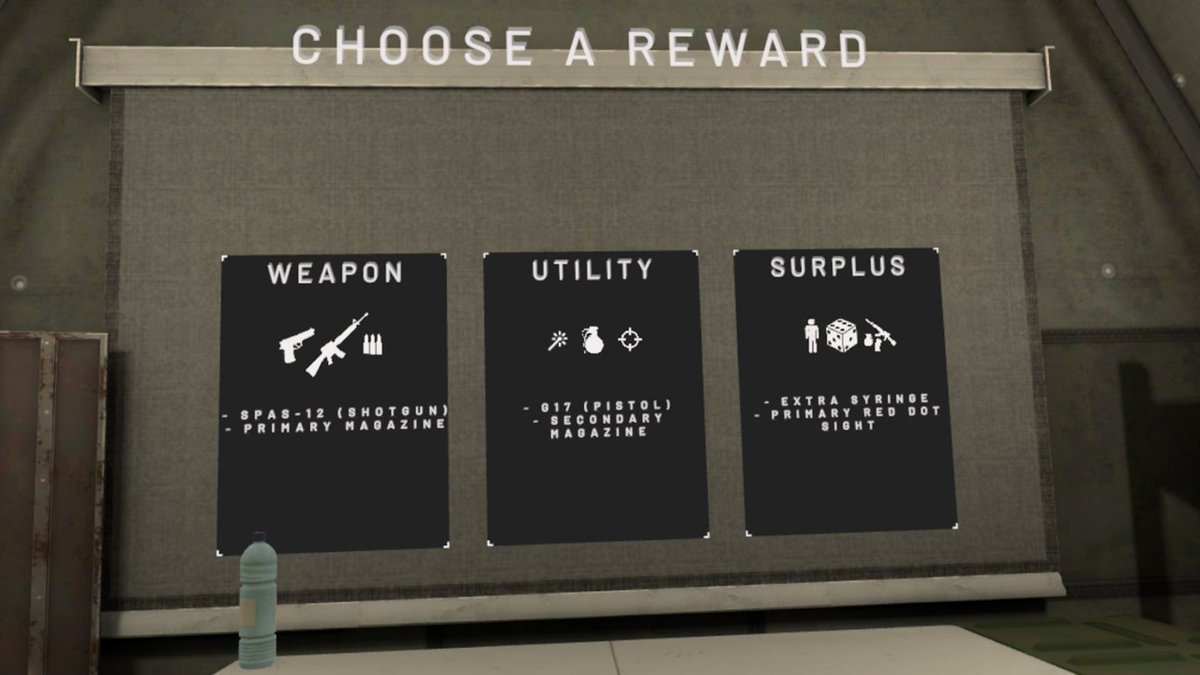 subaru_vrfps's tweet image. Onward Ver1.14 Mercenaries Mode

裸一貫(ハンドガンのみ)で始まる
ミッション/報酬選択で装備増える

計6回のミッションクリアまたは全滅でゲームオーバー
その時点の累計スコアが記録

↓つづく
#OnwardVR #VRFPS #サバゲー