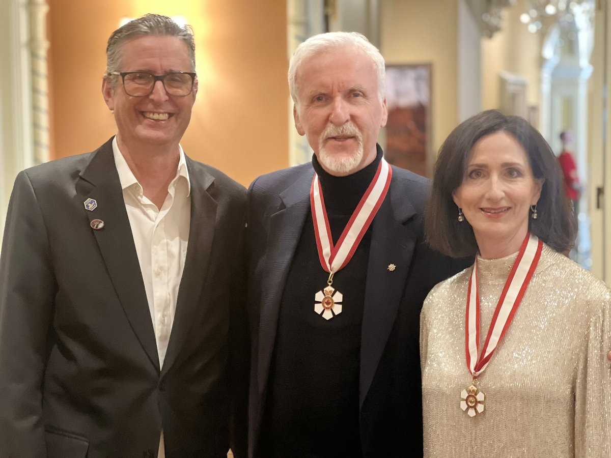 My lovely wife received The Order of Canada today and so did James Cameron! Way cool meeting the person that made a lot of movies you love. #aliens #Terminator #Titanic #Avatar