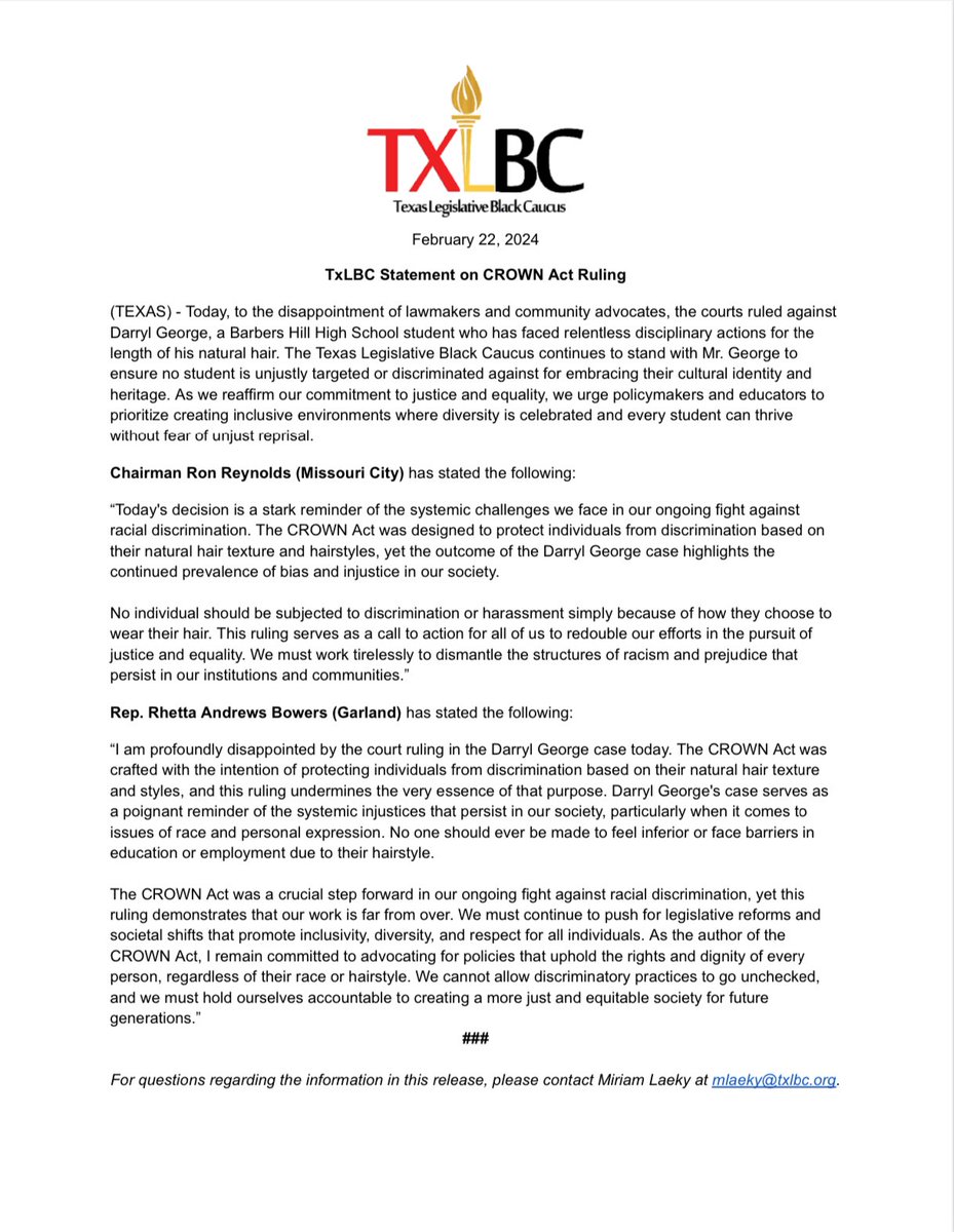 Texas Black Caucus tweet media