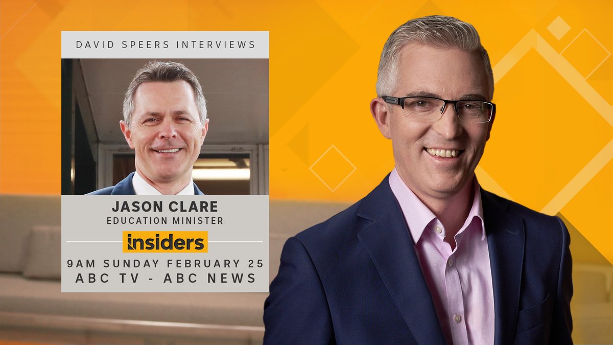 On #Insiders this Sunday, David Speers will interview Education Minister Jason Clare #auspol