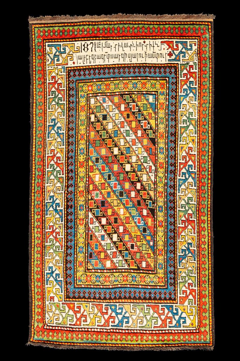 #vintagestyle #vintagephotography #carpets
#rugs
Armenian Gendje (Gandzak) Kazak rug. Bursting with colors and a handle as soft as a blanket. Just an exceptional weaving. Dated 1871 with an inscription that says “1871