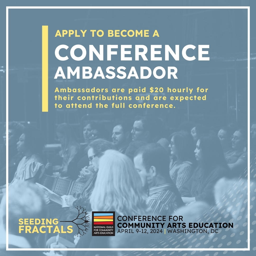 National Guild (@communityartsed) on Twitter photo 🌟 Join us as a Conference Ambassador! Get paid $20/hr and experience the 2024 Community Arts Ed Conference in full from April 9-12. Ready to make an impact? Apply now: ow.ly/NAnr50QGT8F 🌟 Join us as a Conference Ambassador! Get paid $20/hr and experience the 2024 Community Arts Ed Conference in full from April 9-12. Ready to make an impact? Apply now: ow.ly/NAnr50QGT8F