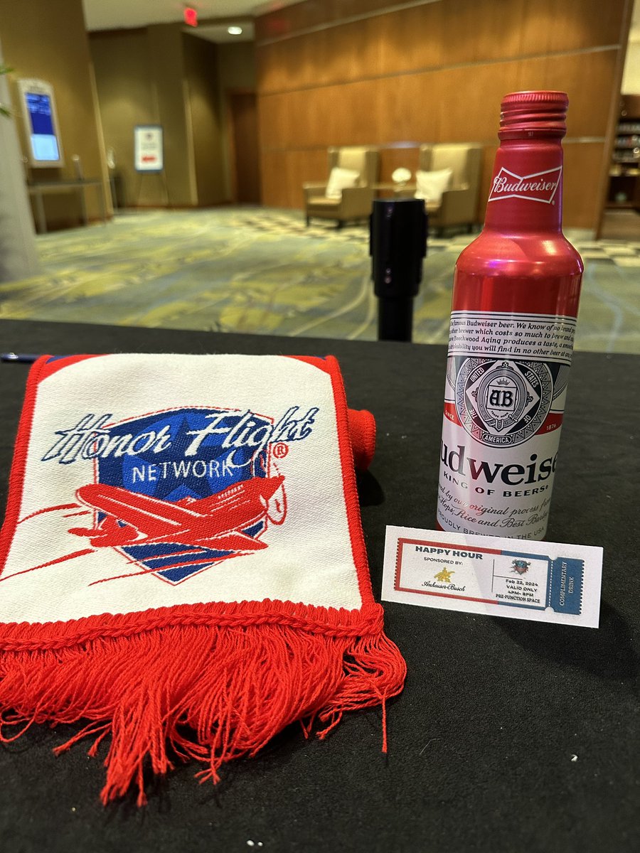 Kicking off our 2024 Honor Flight Summit in style. Thank you @AnheuserBusch for sponsoring tonight’s happy hour. #HFNsummit24