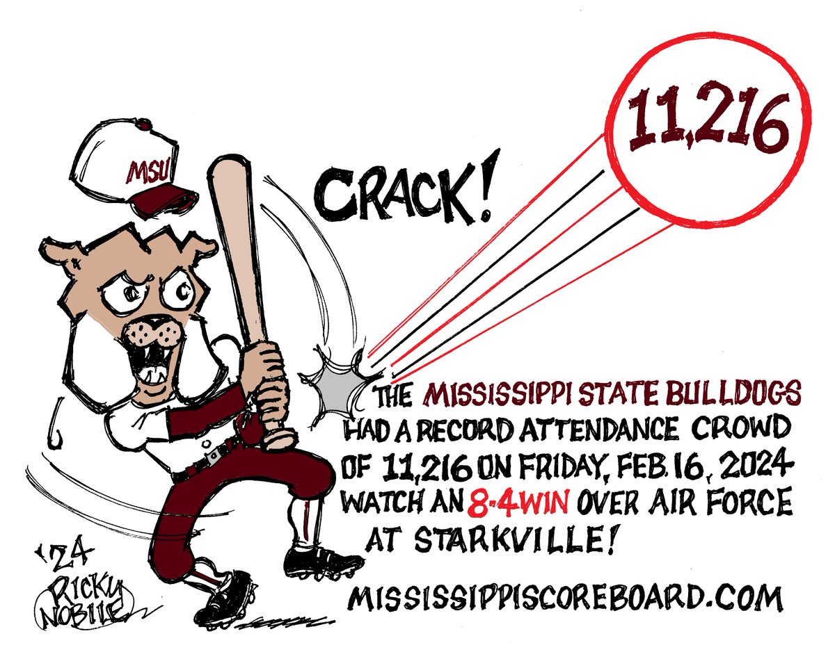 This week's cartoon by Ricky Nobile

#HailState #MississippiBaseball @HailStateBB