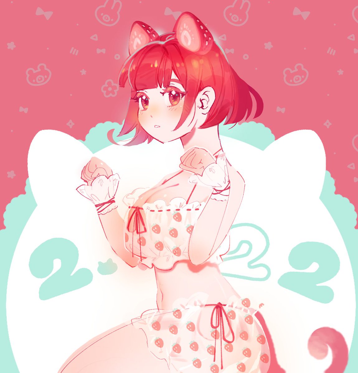 2.22 - back from the grave for cat day content! ฅ^•ﻌ•^ฅ kitty is punica - @lampzeni 🍓