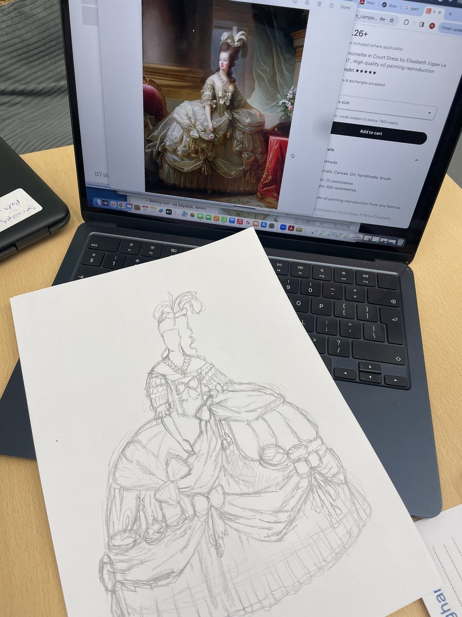 Exciting start of a new project @HHELCNottingham working with Gateway group to inject some creativity into the Functional skills qualification. This YP loves traditional portraits (& is a fab artist) she will create a 3D piece based on her sketch, to present #engaging #CCNottm