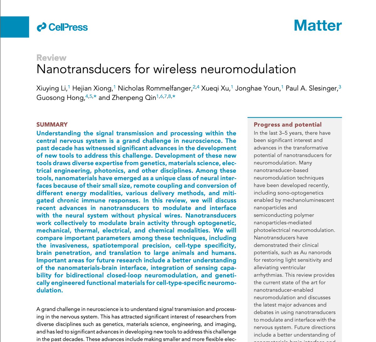 CorinneNokel's tweet image. Nanotransducers for Wireless Neuromodulation
#MedicalBodyAreaNetwork
#IntrabodyNanoSensorNetwork
#EEE 802.15.6
#Optogenetics
#Magnetogenetics
cell.com/action/showPdf…