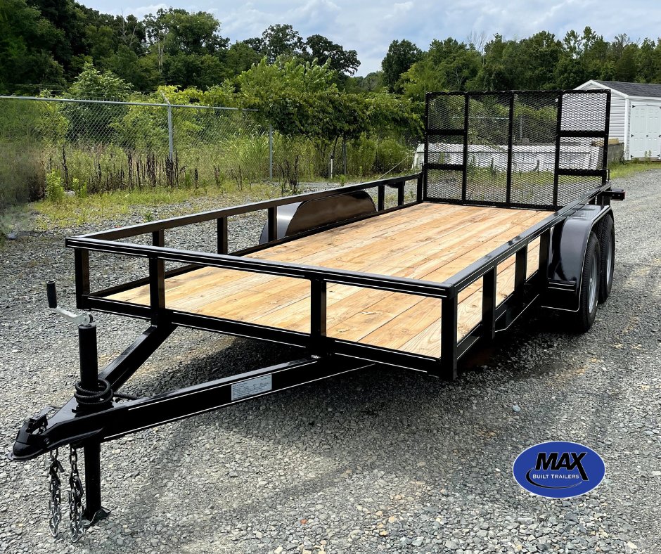 Our tandem axle utility trailers include two 3500 lb. easy-grease axles, treated 2 x 8 wood floors and full wrap tongues.

They're proudly American made at our manufacturing headquarters in northwest Georgia! #BuiltToTheMax

#charlottenc #midlandnc