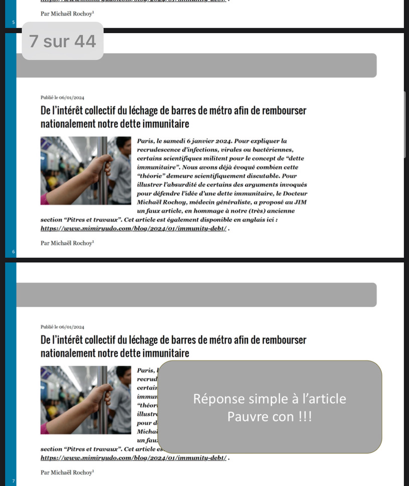 mimiryudo's tweet photo. Ah bah tiens, apparemment, le Pr Robert Cohen n'a pas apprécié mon article dans @jimweb sur la dette immunitaire :(
Et du coup, vous insultez souvent les confrères dans vos congrès comme ça, @PediatresAfpa ? Ca a l'air cool chez vous. https://t.co/UvC2YDdDUT