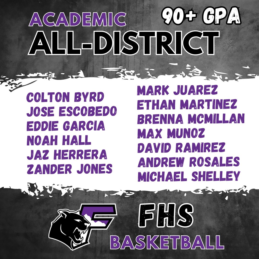 FHSCougarBBall's tweet photo. Congratulations to all of our Academic All-District Selections. We are extremely proud of how our COUGS perform in the classroom.
@TXFHSCougars @EPISDathletics https://t.co/VxuZZmBFaj