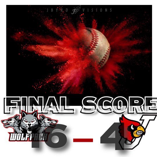 🚨🚨Final🚨🚨 
The Pack-16 
Jonesboro-4 

Top Performers 
D. Gibson: 2-2 2rbi 
B. Washington: 2-3 4rbi 
L. Monix: 2-3 2rbi