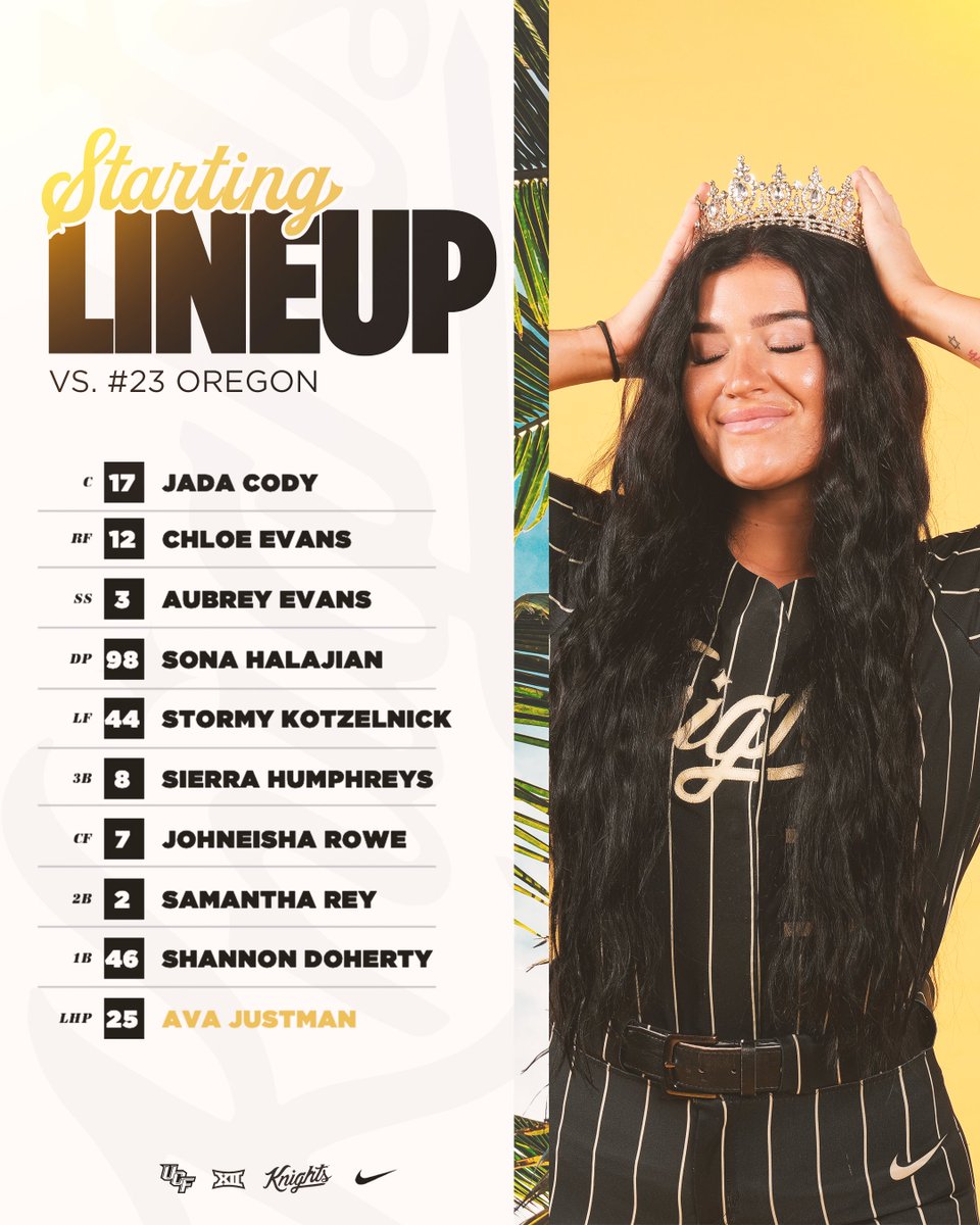UCF_Softball's tweet photo. How we'll line up against the Ducks https://t.co/4TmsUyBTda