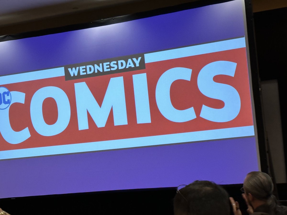 the the big announcement: DC Comics will go back to being released on Wednesdays! Literally brought the house down here. A very popular decision. #comicspro