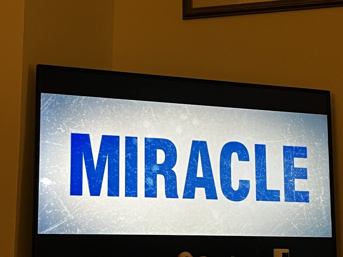 atobiamd's tweet photo. Any Blue team students who watch #Miracle tonight do not need to pre-round on their patients prior to 8 am #Psyfeld tomorrow https://t.co/yKz20Mpxsd
