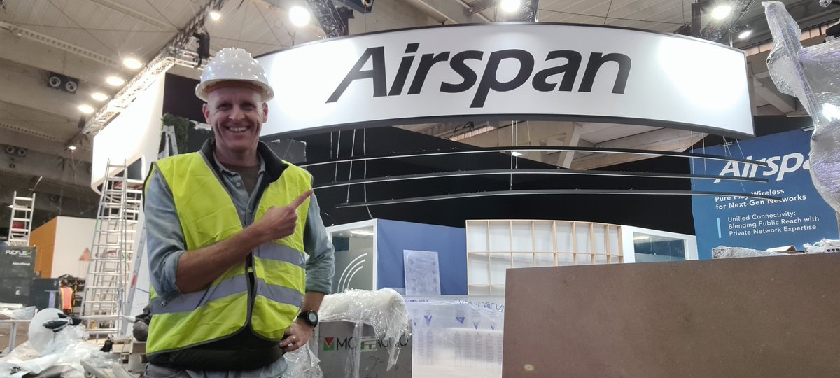 Sneak peek from #mwcbarcelona2024 where <a href="/AirspanNetworks/">Airspan Networks</a>' future of 4G/5G is literally being built behind me. Excited? You should be! Join us at Hall2, 2E-20 to explore tech that revolutionizes public and private networks. #mwc2024 #5G