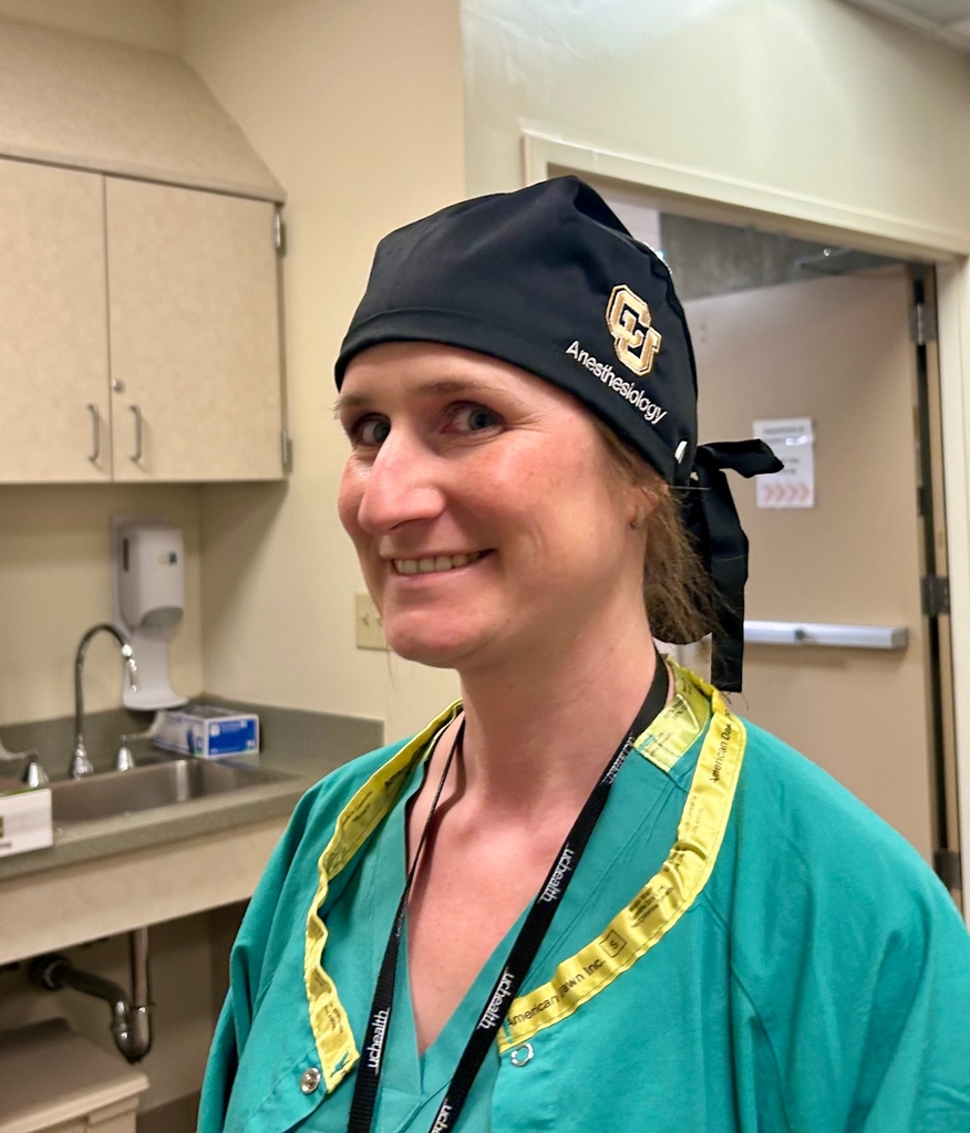 CUSOMAnesthesia's tweet photo. Our faculty were thrilled to received their personalized CU department scrub caps! Who can blame them? They wear them well! #Behindthemask #AnesthesiaExperts #DepartmentSwag https://t.co/qX0tAeemnV