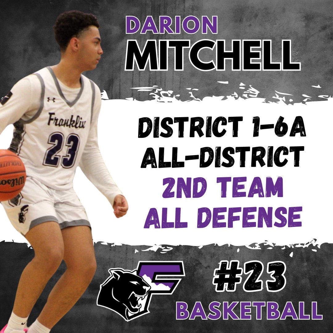 FHSCougarBBall's tweet photo. Congratulations to @darionmitchel1  for his District 1-6A 2nd Team and All-Defensive Team selections!
@TXFHSCougars @EPISDathletics @franklin_stuco https://t.co/i0d1nUT8sF