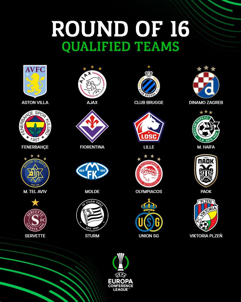 Conf_League's tweet image. Round of 16 ✅

#UECL