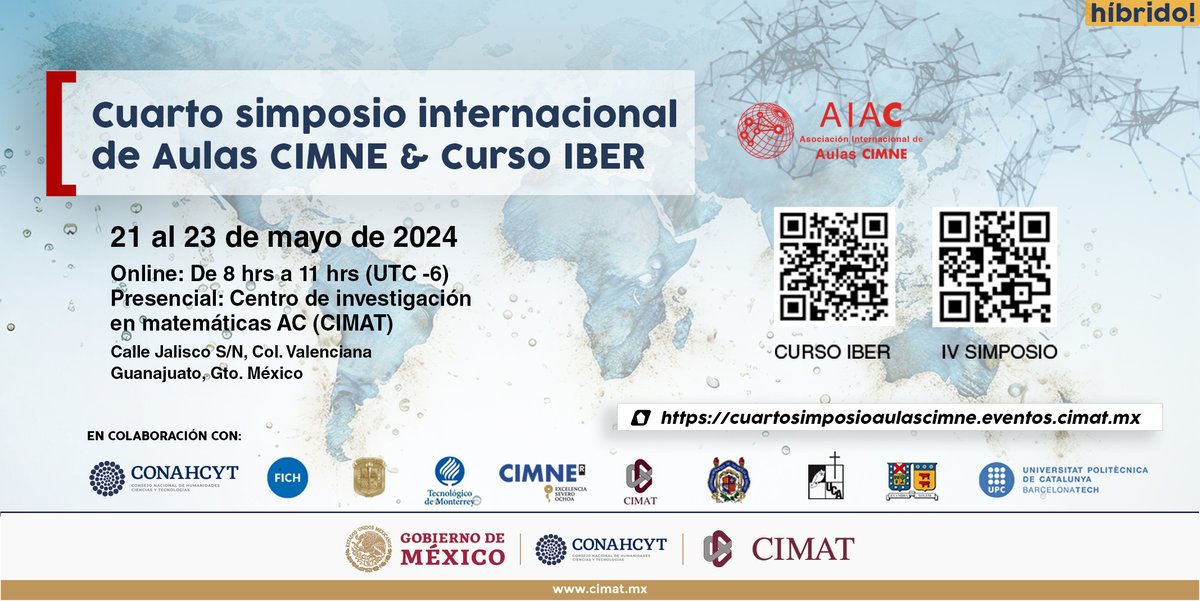 cimatoficial's tweet image. 🌐 ¡#CIMAT te invita a la Cuarta edición del Simposio Internacional de Aulas CIMNE! 

🔍 Del 21 al 23 de mayo en CIMAT, México. Explora innovaciones, conecta con investigadores y participa en el curso de Iber.

Regístrate en: …tosimposioaulascimne.eventos.cimat.mx/registro_cuart…

#MétodosNuméricos