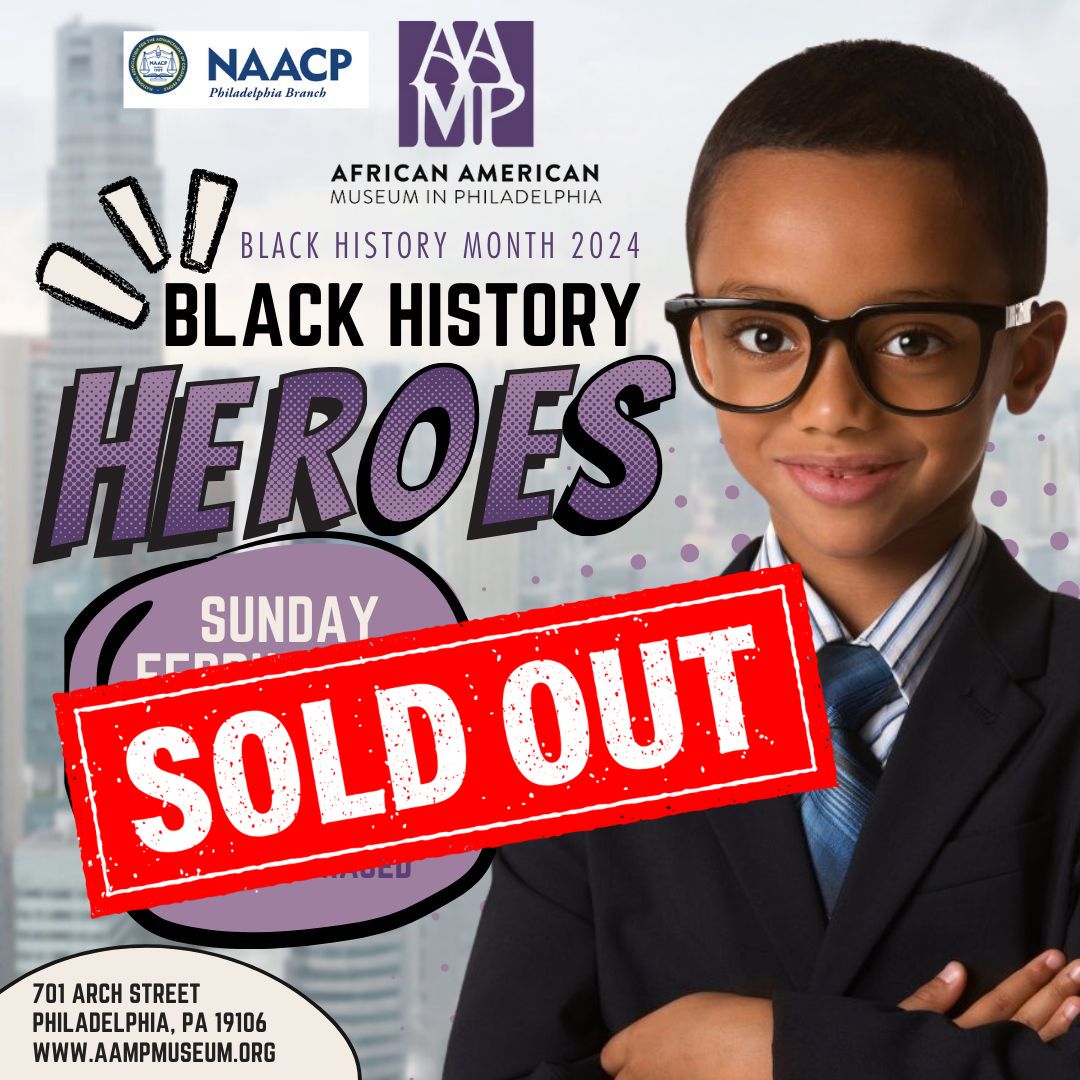 Exciting News! Our first-ever Black History Heroes Day youth costume party is officially SOLD OUT! Huge thanks to @PhilaNAACP for your incredible partnership in making this event a success! See all those who registered on Sunday #SoldOut #BlackHistoryHeroes #NAACPPartner #team