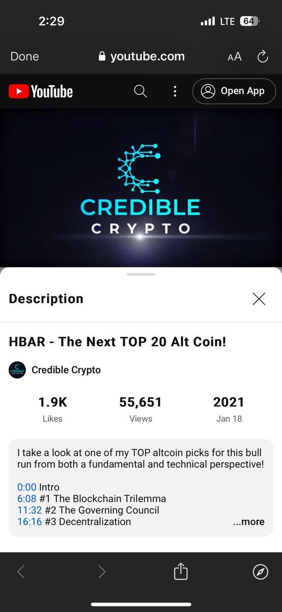CredibleCrypto's tweet photo. 3 years ago I made my 1st YouTube video on $HBAR which explained my bull thesis on @hedera and why I believed it would be a Top 20 coin. 

At the time, $HBAR was ranked 70+.

Today, it’s rank 24. 

I look forward to $HBAR smashing into the Top 20 in the coming days. https://t.co/5WlJbufKfg