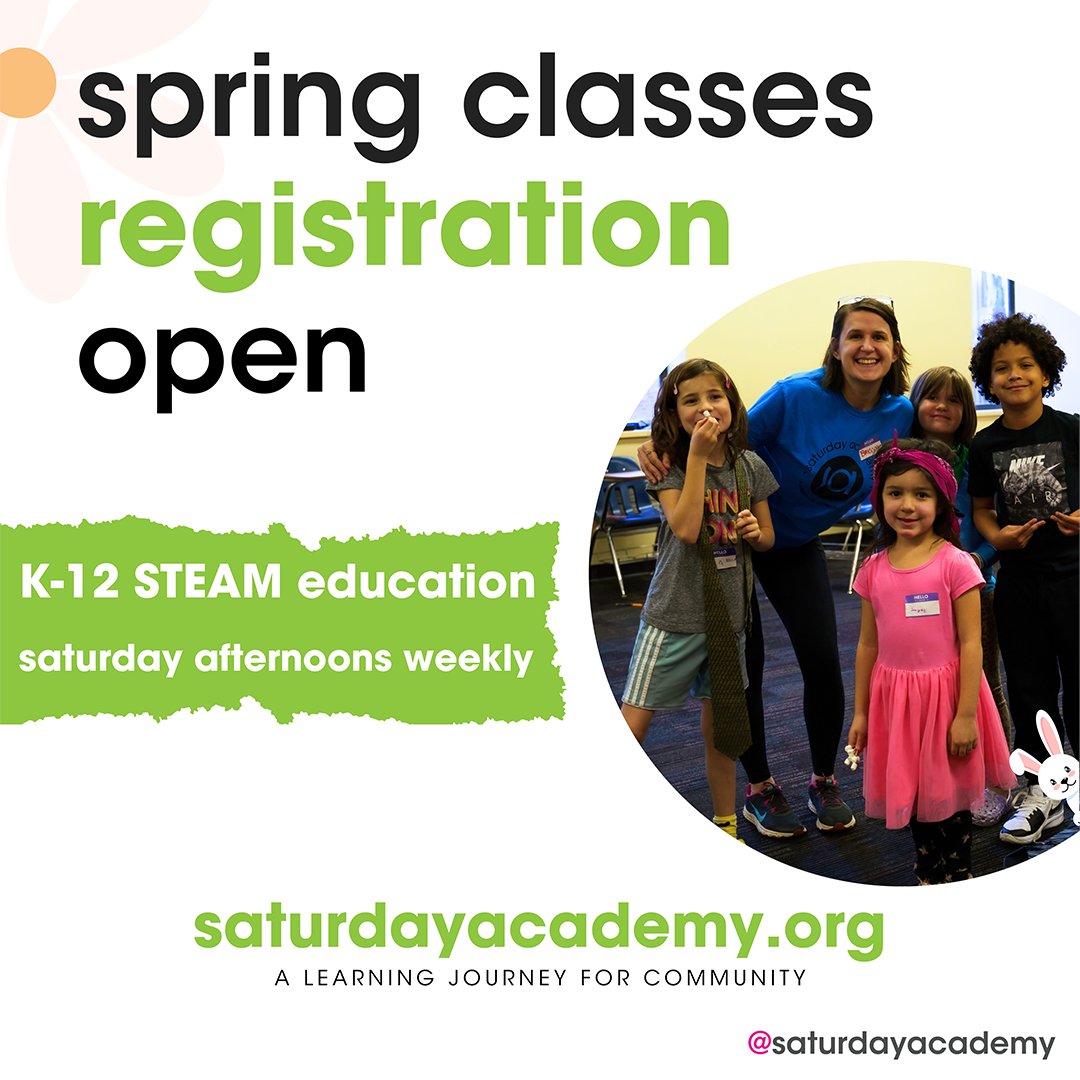 saturdayacademy's tweet photo. #Spring Classes for All Ages Announced! 🌸

Classes start Saturday, April 6th on the University of Portland Campus. Register by Friday, March 29th: https://t.co/VAMyMNMBkp https://t.co/GDklHvGJrl