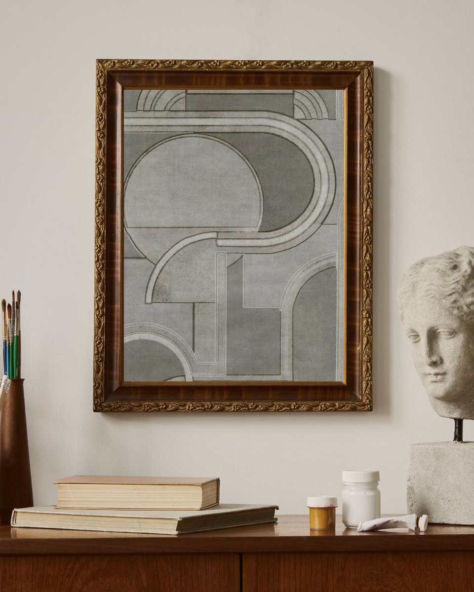 Designed to enhance the art chosen to hang upon it. 

Metropolis is an engaging Art Deco pattern, inspired by the 1920s groundbreaking silent film of the same name. #DonghiaDesigns