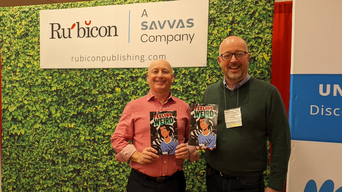 "Feeling Weird," authors Sean Donaghey and <a href="/sweeneywriter/">Christopher Sweeney</a> stopped by booth 206-207 today! 
@eysreading 🧠✨📖 #RFTLOI2024 #MentalHealth