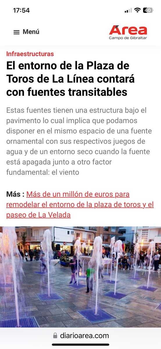 OLEP_LaLinea's tweet photo. Sr Alcalde  @JFrancoAlcalde y @areacampogib nos aclararan unas lagunillas sobre una publicación de 3 meses antes de las municipales. 

🤜 ¿Esta noticia era fake news?

https://t.co/dFQkTzmcXH 

🤜 ¿Donde van ubicados los surtidores encastrados para fuentes transitable? https://t.co/GTEqqTXZjL