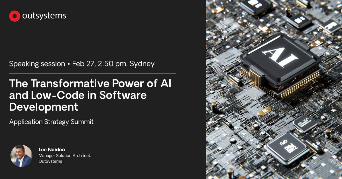 AusChrisOC's tweet image. 🚀 🌏 Calling all IT Leaders, CIOs and Enterprise Architects in Sydney!  

Don&apos;t miss the transformative insights from Lee Naidoo at the #ApplicationStrategySummit on February 27!  bit.ly/3UJgFLk