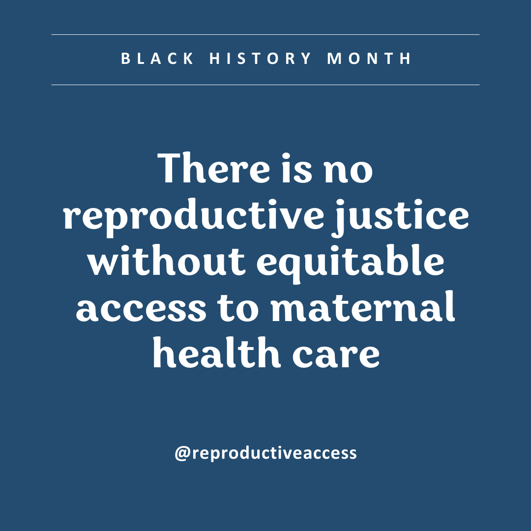 Reproductive justice means equitable, accessible, and affirming sexual and reproductive health care. Black women and birthing people have long faced higher barriers to care and higher maternal mortality rates - which has to be systematically address and resolved.
