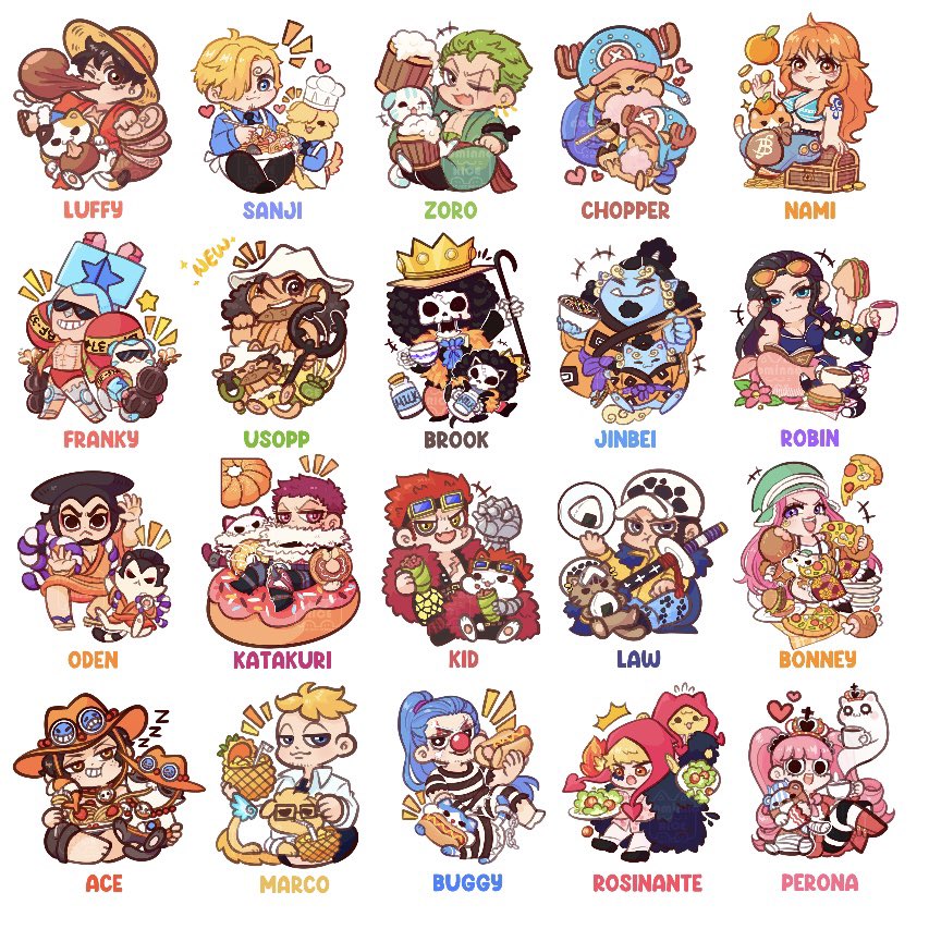 One Piece Stickers  Cute and Colorful Cartoon Characters