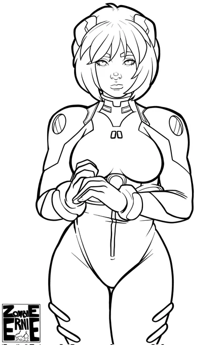 Lineart/flat color/full renderThis Rei from 2021 was about when I started feeling really good about the direction in shading I was going. 