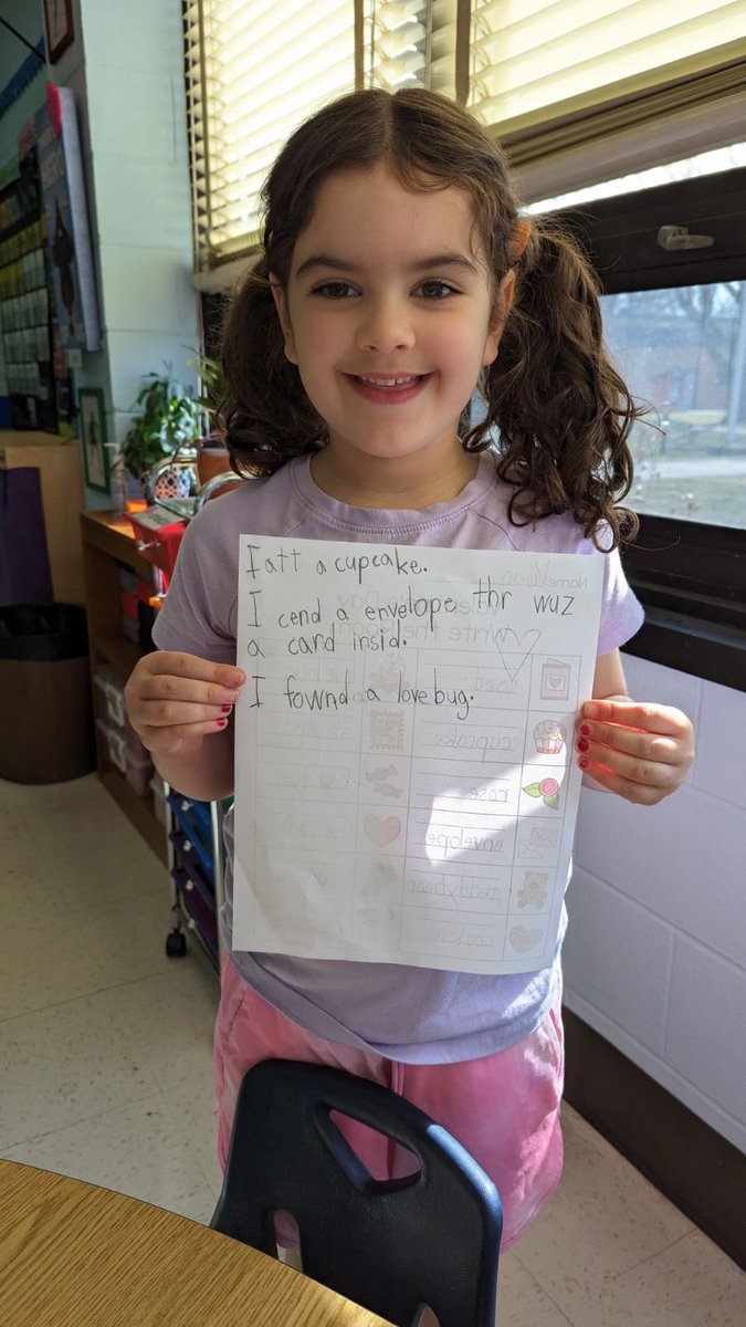 🥰❤️ Just got a text from a teacher I’m working with: “V wanted me to share this with you! She was so proud of her challenge sentences on her write the room page!” I love these kinders so much! ❤️ They’ve been working on writing sentences & recording in @Sessaw! #dg58pride